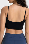 PACK264684-P2-1, Black Solid Spaghetti Straps V Neck Yoga Bra