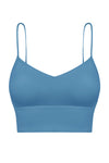 PACK264684-P205-1, Sky Blue Solid Spaghetti Straps V Neck Yoga Bra