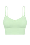 PACK264684-P809-1, Light Green Solid Spaghetti Straps V Neck Yoga Bra