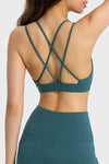 PACK264685-P1709-1, Sea Green Solid Color Strappy Criss Cross Back Active Sports Bra
