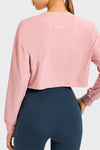 PACK264686-P4010-1, Peach Blossom Solid Color Quick Dry Long Sleeve Active Top