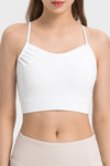 PACK264688-P1-1, White Spaghetti Straps Lift Up Active Bra