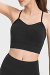 PACK264688-P2-1, Black Spaghetti Straps Lift Up Active Bra