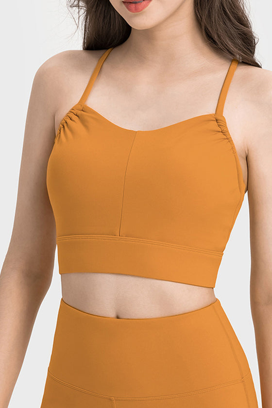 PACK264688-P7014-1, Russet Orange Spaghetti Straps Lift Up Active Bra