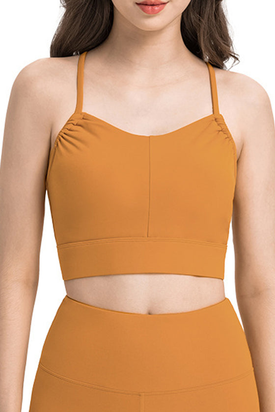 PACK264688-P7014-1, Russet Orange Spaghetti Straps Lift Up Active Bra