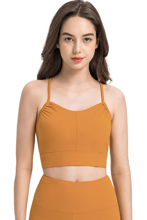 PACK264688-P7014-1, Russet Orange Spaghetti Straps Lift Up Active Bra