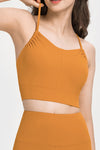 PACK264688-P7014-1, Russet Orange Spaghetti Straps Lift Up Active Bra