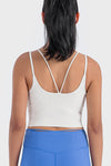 PACK264690-P1-1, White Ribbed Criss Cross Padded Cropped Workout Vest