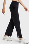 PACK265458-P2-1, Black High Waist Split Flare Yoga Pants
