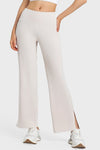 PACK265458-P101-1, White High Waist Split Flare Yoga Pants