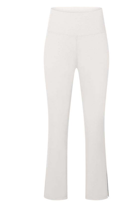 PACK265458-P101-1, White High Waist Split Flare Yoga Pants