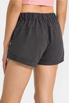 PACK265470-P2011-1, Dark Grey Solid Color Drawstring Waist Quick Dry Active Shorts