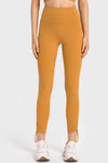 PACK265471-P7014-1, Russet Orange Drawstring Ankle Wide Waistband High Workout Leggings