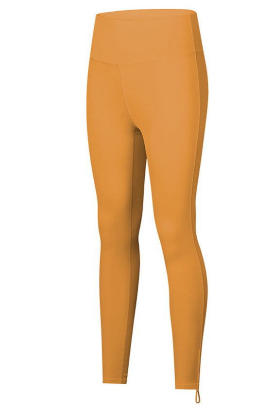PACK265471-P7014-1, Russet Orange Drawstring Ankle Wide Waistband High Workout Leggings