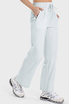 PACK265473-P804-1, Beau Blue Drawstring Shirred Waist Loose Sports Pants