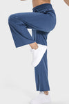 PACK265473-P905-1, Sail Blue Drawstring Shirred Waist Loose Sports Pants