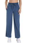 PACK265473-P905-1, Sail Blue Drawstring Shirred Waist Loose Sports Pants