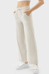 PACK265474-P1-1, White Drawstring Waist Wide Leg Sweatpants
