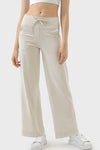 PACK265474-P1-1, White Drawstring Waist Wide Leg Sweatpants
