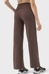 PACK265474-P5017-1, Dark Brown Drawstring Waist Wide Leg Sweatpants