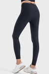 PACK265475-P2-1, Black Ribbed Thin Strap V Shape High Waist Yoga Tights