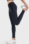 PACK265475-P2-1, Black Ribbed Thin Strap V Shape High Waist Yoga Tights