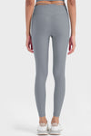 PACK265475-P3011-1, Medium Grey Ribbed Thin Strap V Shape High Waist Yoga Tights