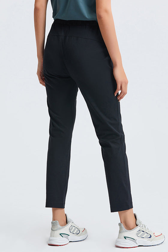 PACK265479-P2-1, Black Skinny Drawstring Waist Workout Pants