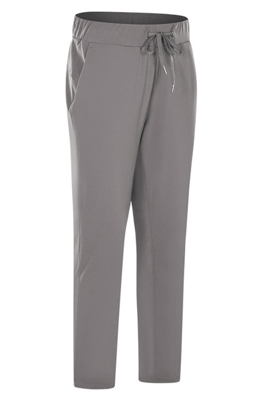 PACK265479-P11-1, Gray Skinny Drawstring Waist Workout Pants