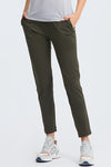 PACK265479-P1609-1, Moss Green Skinny Drawstring Waist Workout Pants