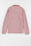 PACK25316223-P4010-1, Peach Blossom Ribbed Texture Quarter Zip Sweatshirt