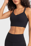 PACK264697-P2-1, Black Solid Color Strappy Crisscross Ribbed Sports Bra