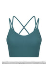 PACK264697-P1709-1, Sea Green Solid Color Strappy Crisscross Ribbed Sports Bra