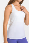 PACK264702-P1-1, White 2pcs Sleeveless Cross Strappy Wrapped Hem Top with Bra