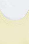PACK264704-P107-1, Yellow Cream 2-In-1 Cutout Back Split Curved Hem Active Tank Top