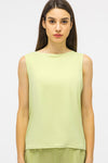 PACK264704-P107-1, Yellow Cream 2-In-1 Cutout Back Split Curved Hem Active Tank Top
