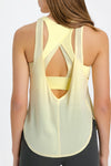 PACK264704-P107-1, Yellow Cream 2-In-1 Cutout Back Split Curved Hem Active Tank Top
