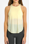 PACK264704-P107-1, Yellow Cream 2-In-1 Cutout Back Split Curved Hem Active Tank Top