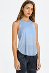 PACK264704-P304-1, Sky Blue 2-In-1 Cutout Back Split Curved Hem Active Tank Top