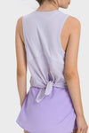 PACK264705-P708-1, Orchid Petal Mesh Patchwork Split Loose Sports Tank Top