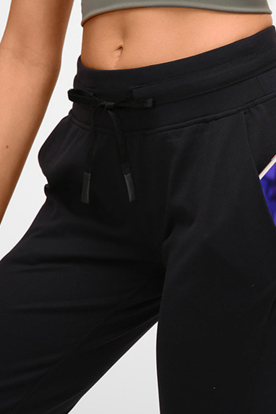 PACK265480-P2-1, Black Pocketed Drawstring High Waist Active Joggers