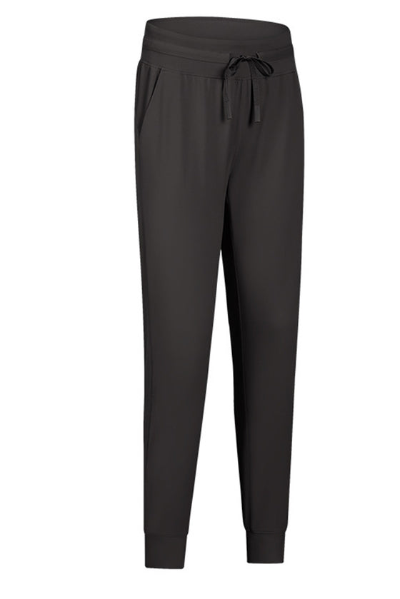 PACK265480-P1509-1, Dim Gray Pocketed Drawstring High Waist Active Joggers