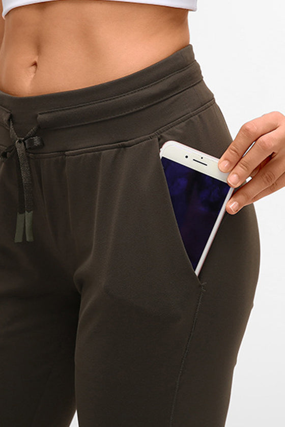 PACK265480-P4017-1, Desert Palm Pocketed Drawstring High Waist Active Joggers