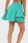 PACK265481-P409-1, Sea Green Ruffled Hem High Waist Workout Skorts