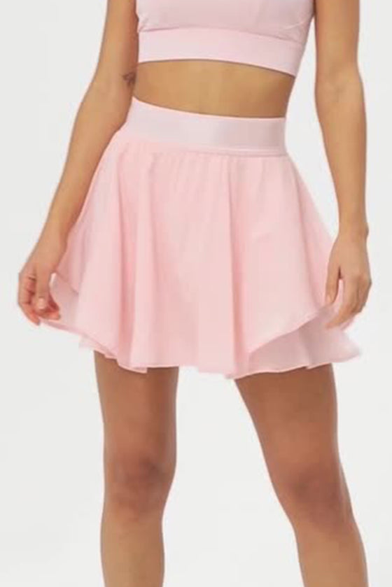 PACK265481-P1010-1, Light Pink Ruffled Hem High Waist Workout Skorts