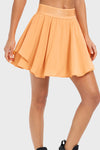 PACK265481-P3014-1, Grapefruit Orange Ruffled Hem High Waist Workout Skorts
