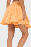 PACK265481-P3014-1, Grapefruit Orange Ruffled Hem High Waist Workout Skorts