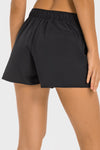 PACK265482-P2-1, Black Multi Pockets Elastic High Waist Yoga Skorts