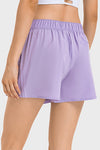 PACK265482-P708-1, Orchid Petal Multi Pockets Elastic High Waist Yoga Skorts