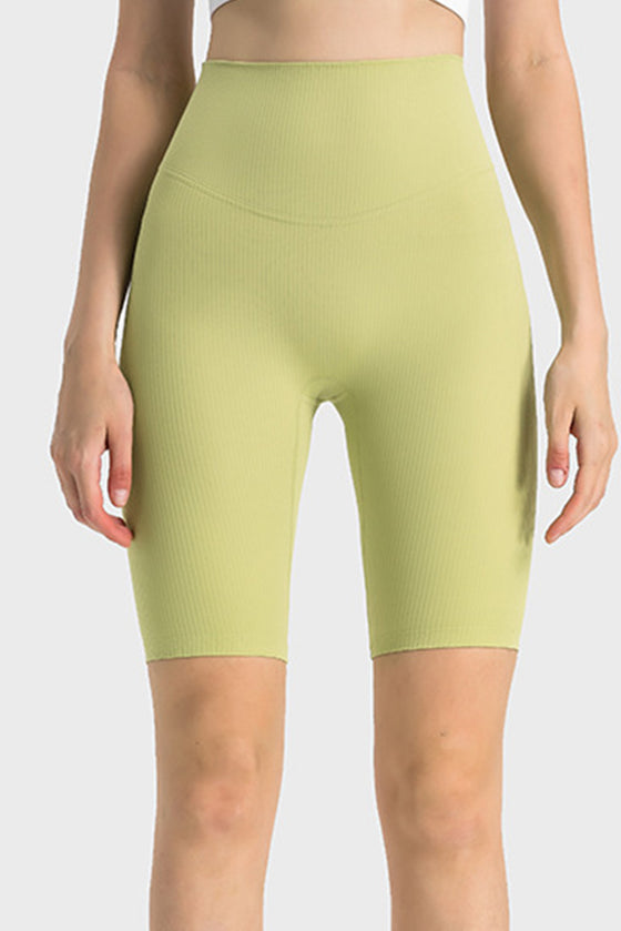 PACK265483-P709-1, Spinach Green High Waist Tummy Control Seamless Active Shorts